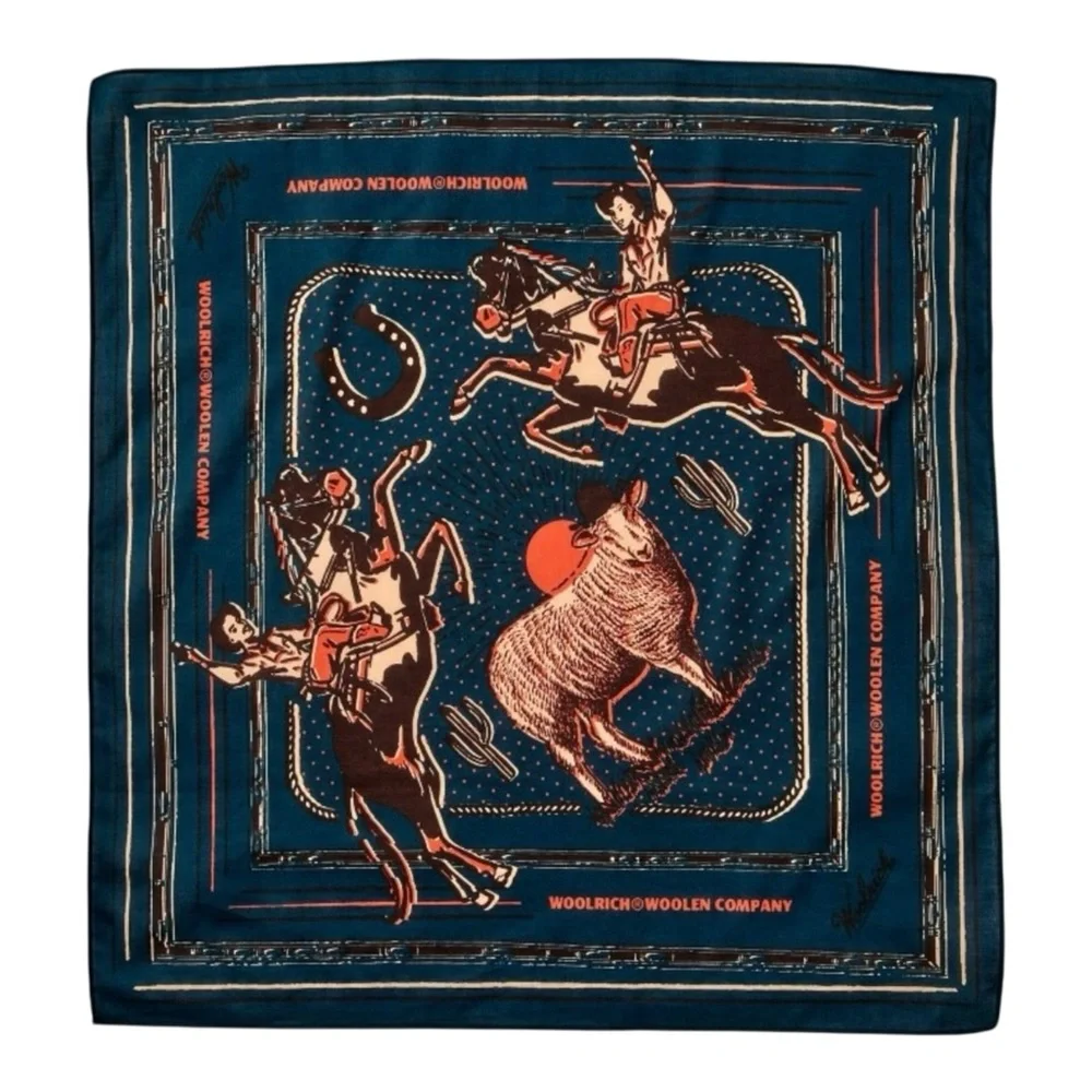 Woolrich Cowboy Horses Cotton Scarf Bandana Western